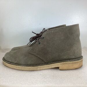 CLARKS ORIGINALS SUEDE LEATHER DESERT COMBAT BOOTS SAND GREY MODS HIP HOP SZ 7